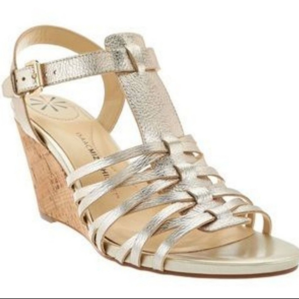 Isaac Mizrahi Live Gold Fisherman Wedge Sandal